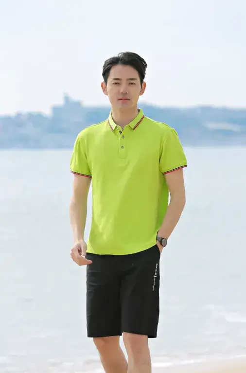 Men's Black Polo Shirt Short Sleeve Lapel T-Shirt - Image 7