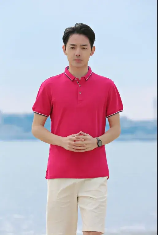 Men's Black Polo Shirt Short Sleeve Lapel T-Shirt - Image 8