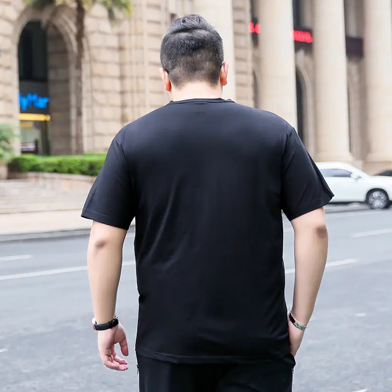Bi Meng 2019 Summer Plus Size Men's Black T-Shirt - Image 3