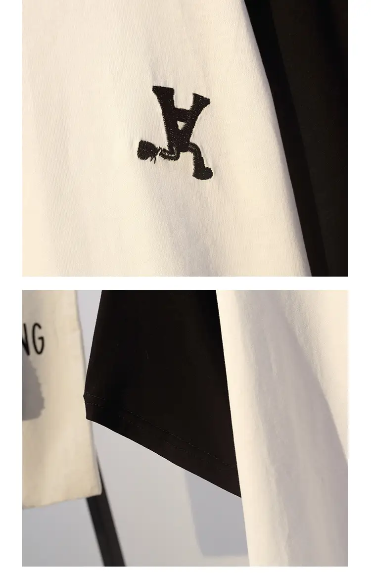 Plus Size Women's Black White Raglan Sleeve Skirt Set — feature 8