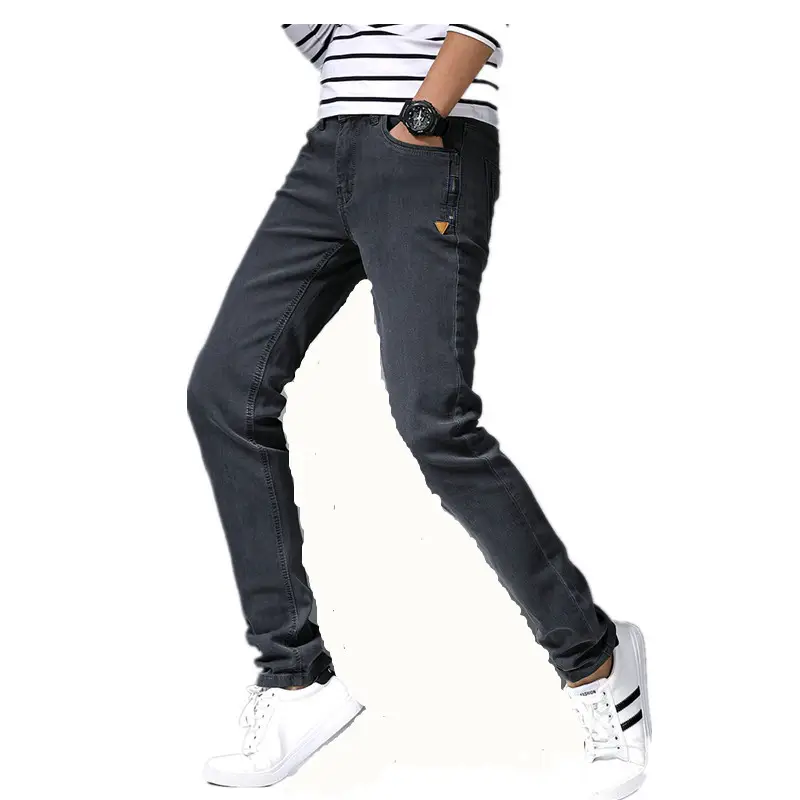 Men Elastic Slim Fit Denim Trousers Spring Autumn Casual Wear - Image 6