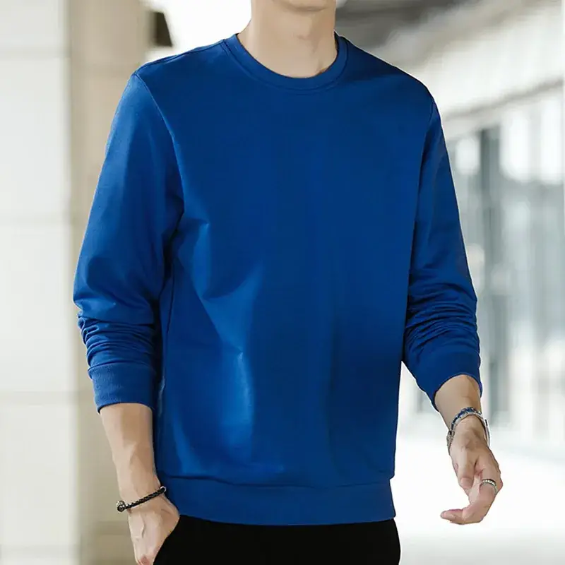 Men Blue Slim Fit Long Sleeve Sweater - Image 6