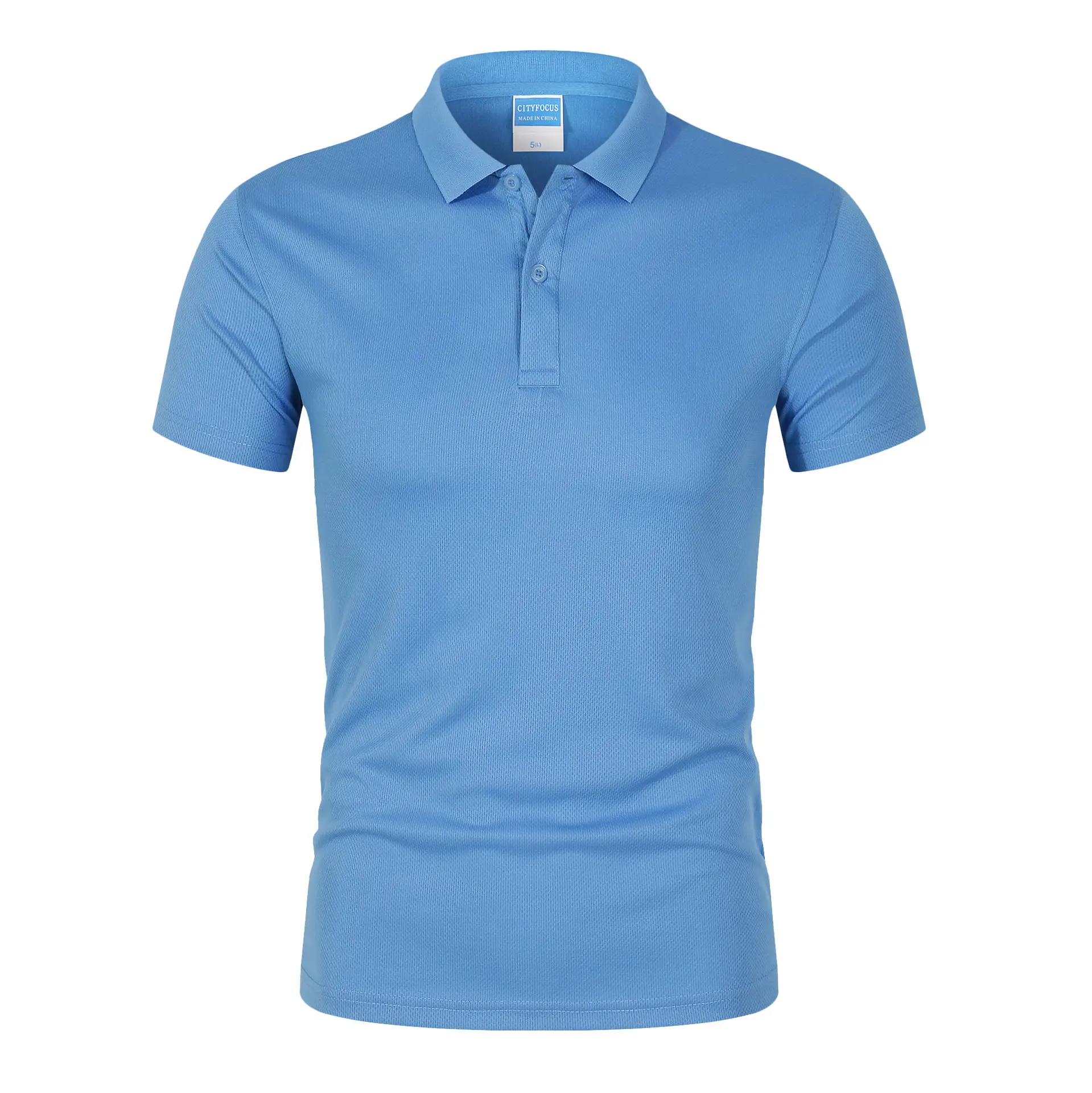 Blue Quick-Drying Polo T-Shirt Short Sleeve Lapel Work - Image 16