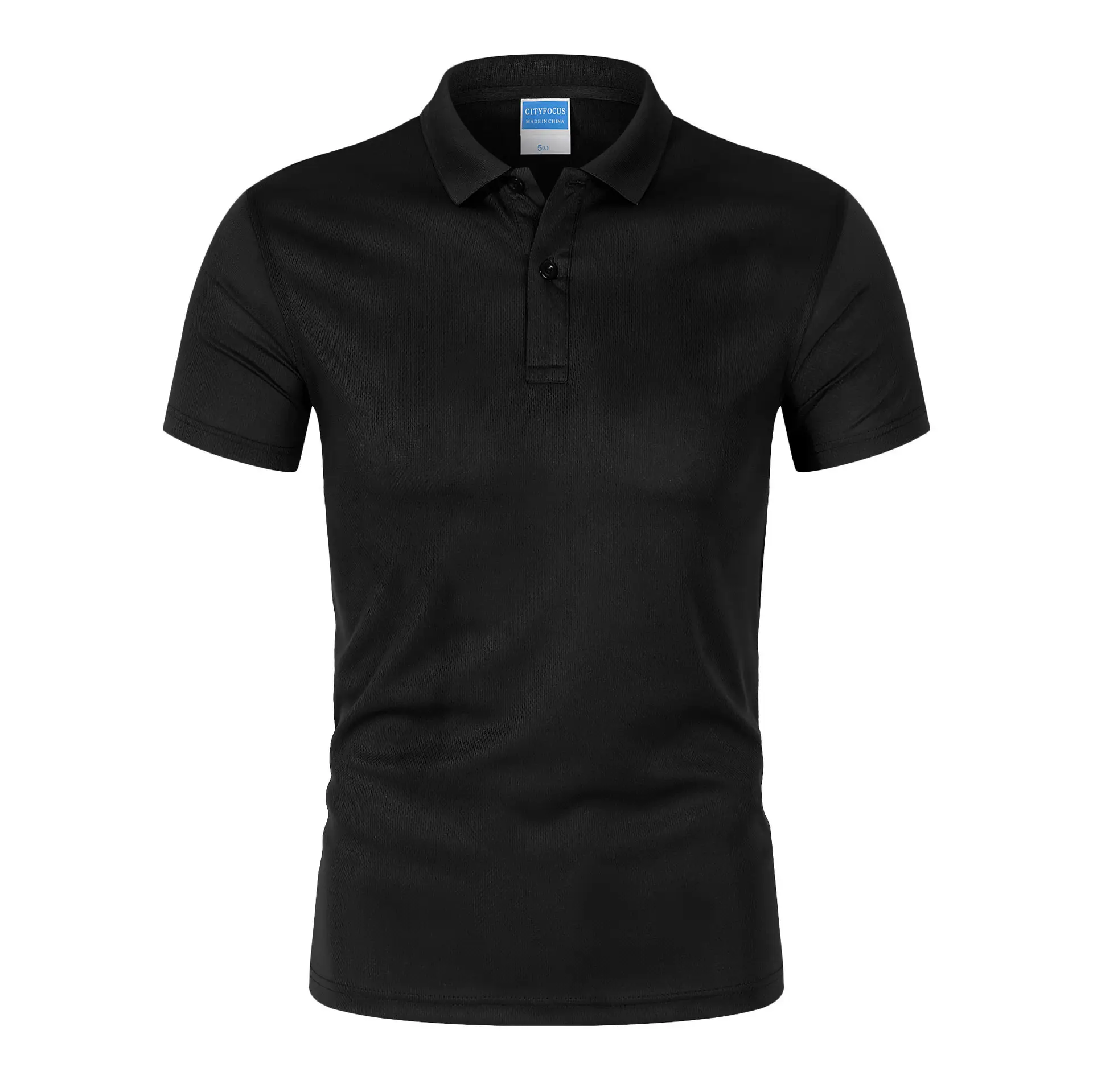 Blue Quick-Drying Polo T-Shirt Short Sleeve Lapel Work - Image 2