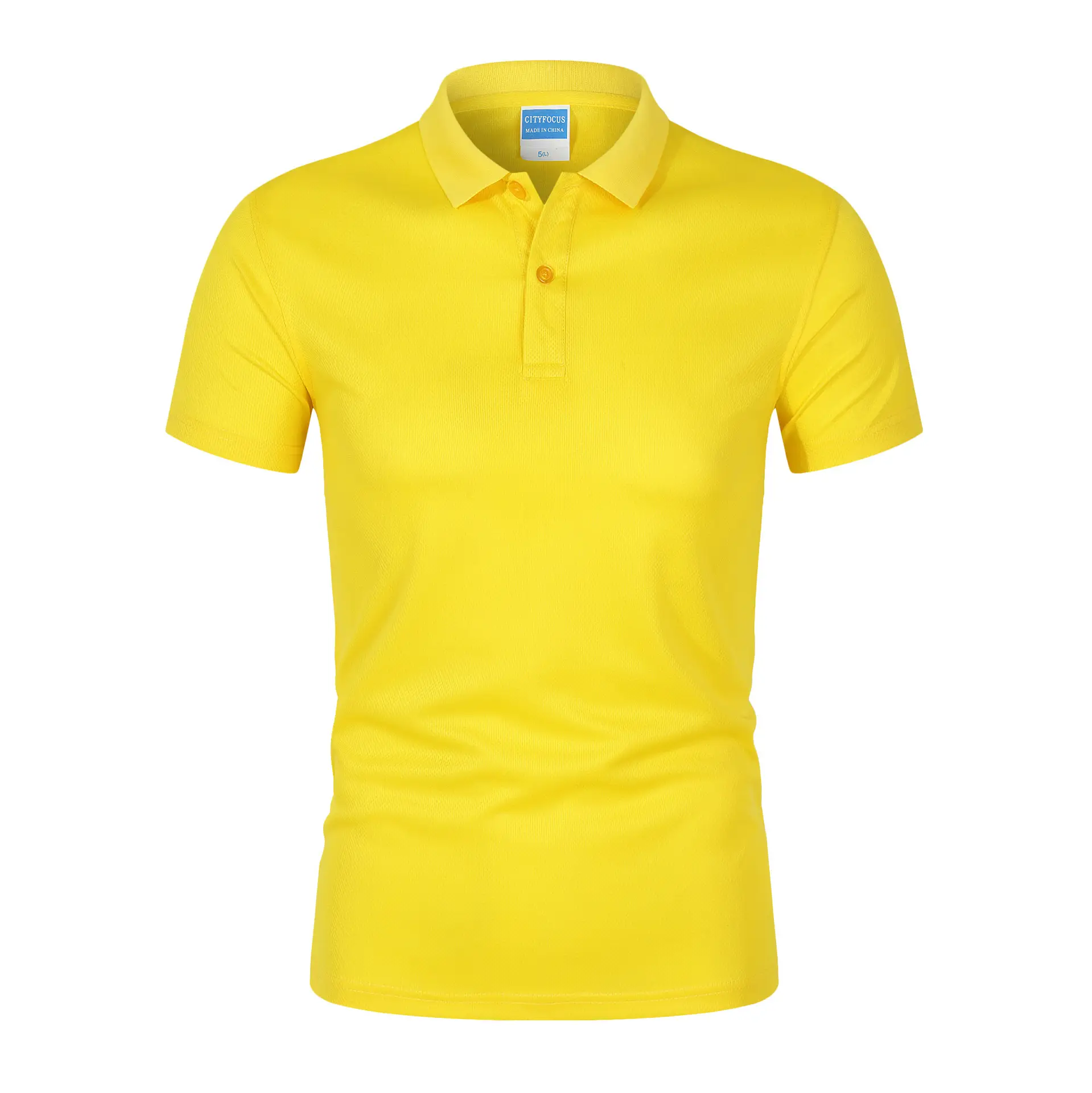 Blue Quick-Drying Polo T-Shirt Short Sleeve Lapel Work - Image 4