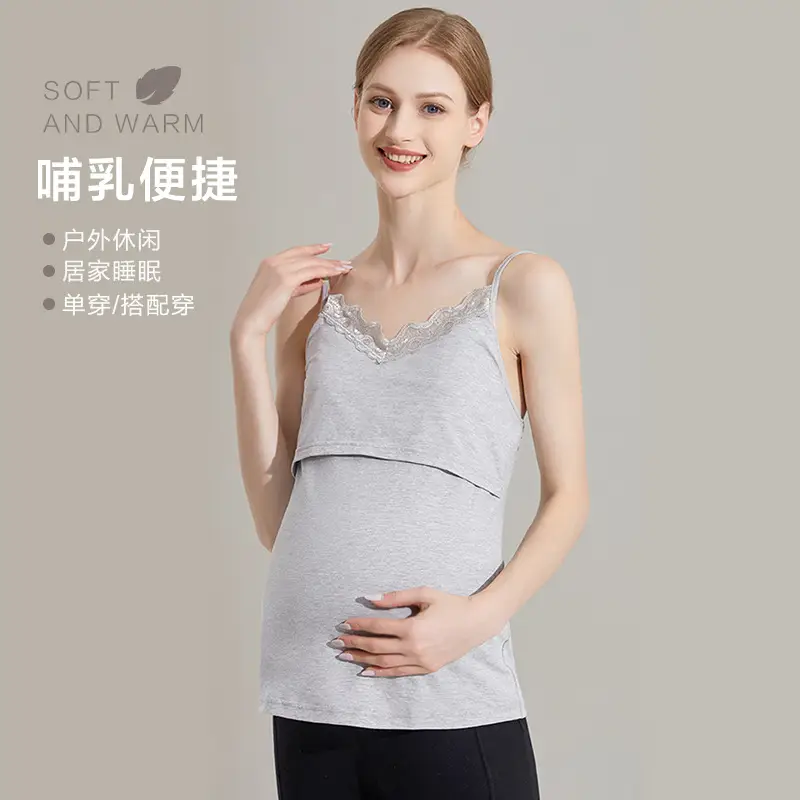 Pink Pure Cotton Sling Top for Postpartum Women