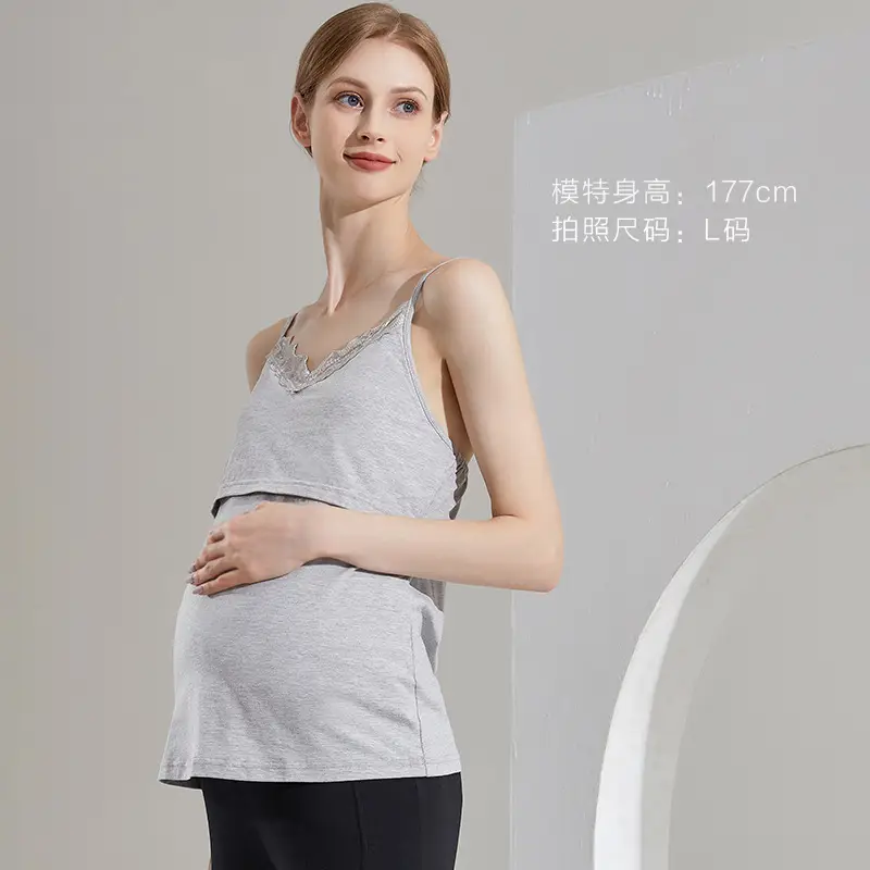 Pink Pure Cotton Sling Top for Postpartum Women