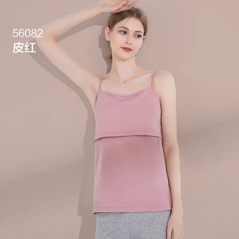 Pink Pure Cotton Sling Top for Postpartum Women