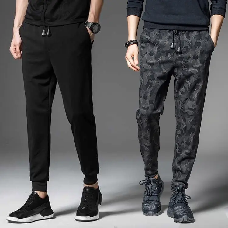 2022 Men's Slim Fit Sports Pants Black Camo Leg Harem - Image 3