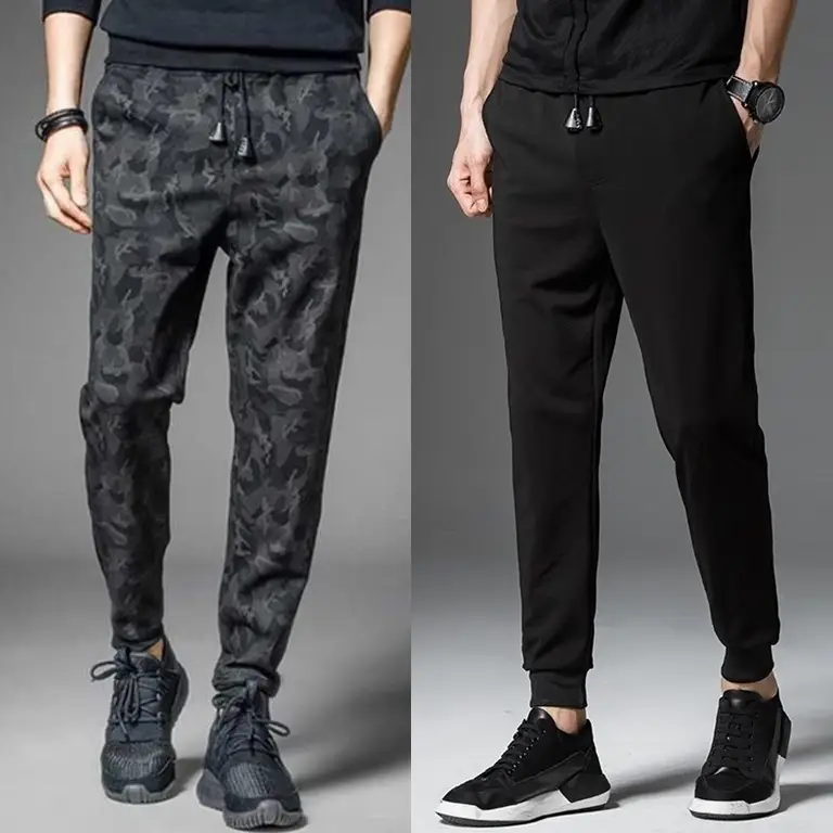 2022 Men's Slim Fit Sports Pants Black Camo Leg Harem - Image 4