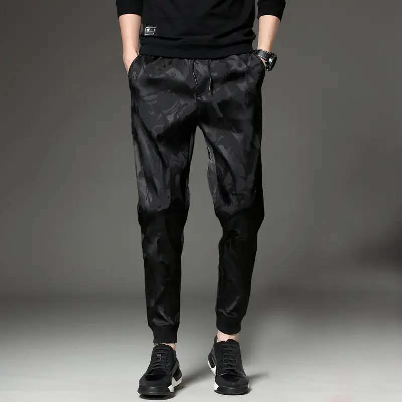 2022 Men's Slim Fit Sports Pants Black Camo Leg Harem - Image 6