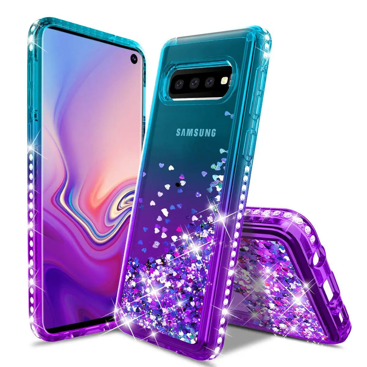 Samsung S24 S23 Ultra S10 Plus Mobile Phone Case with Gradient Quicksand Anti-Fall Protection — feature 11
