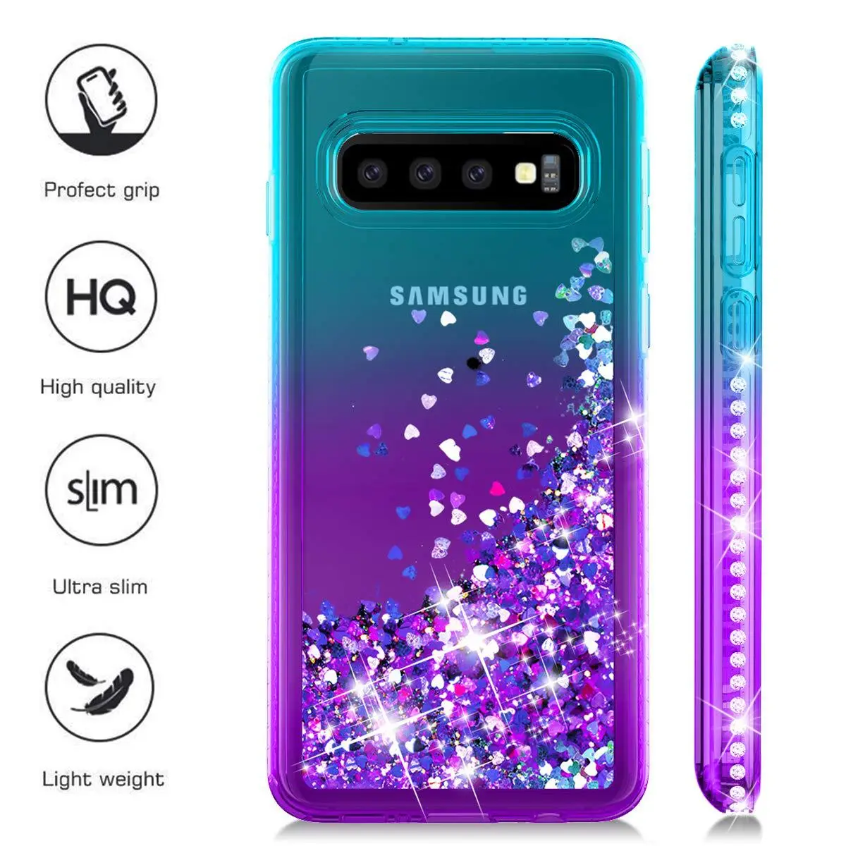 Samsung S24 S23 Ultra S10 Plus Mobile Phone Case with Gradient Quicksand Anti-Fall Protection — feature 12