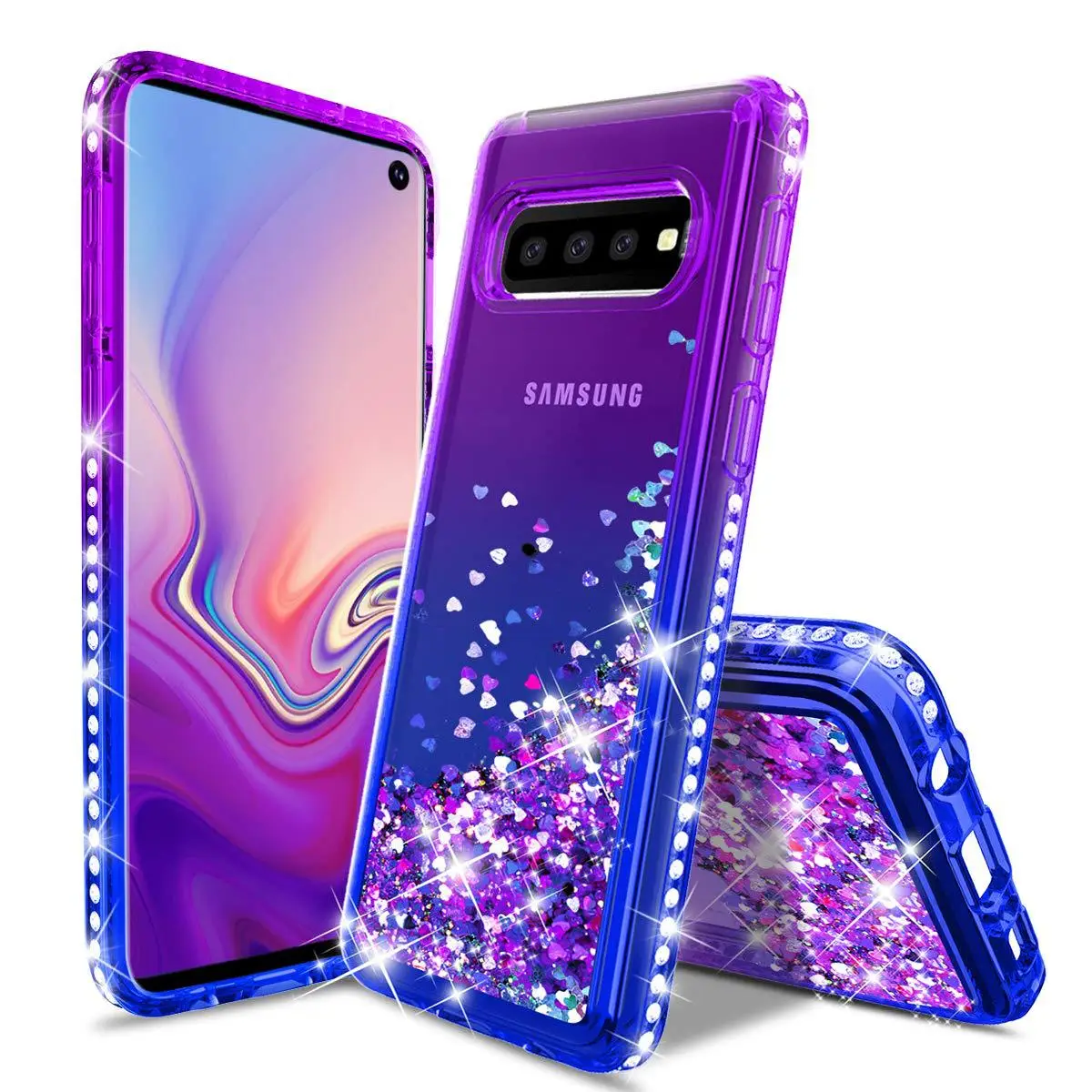 Samsung S24 S23 Ultra S10 Plus Mobile Phone Case with Gradient Quicksand Anti-Fall Protection — feature 3