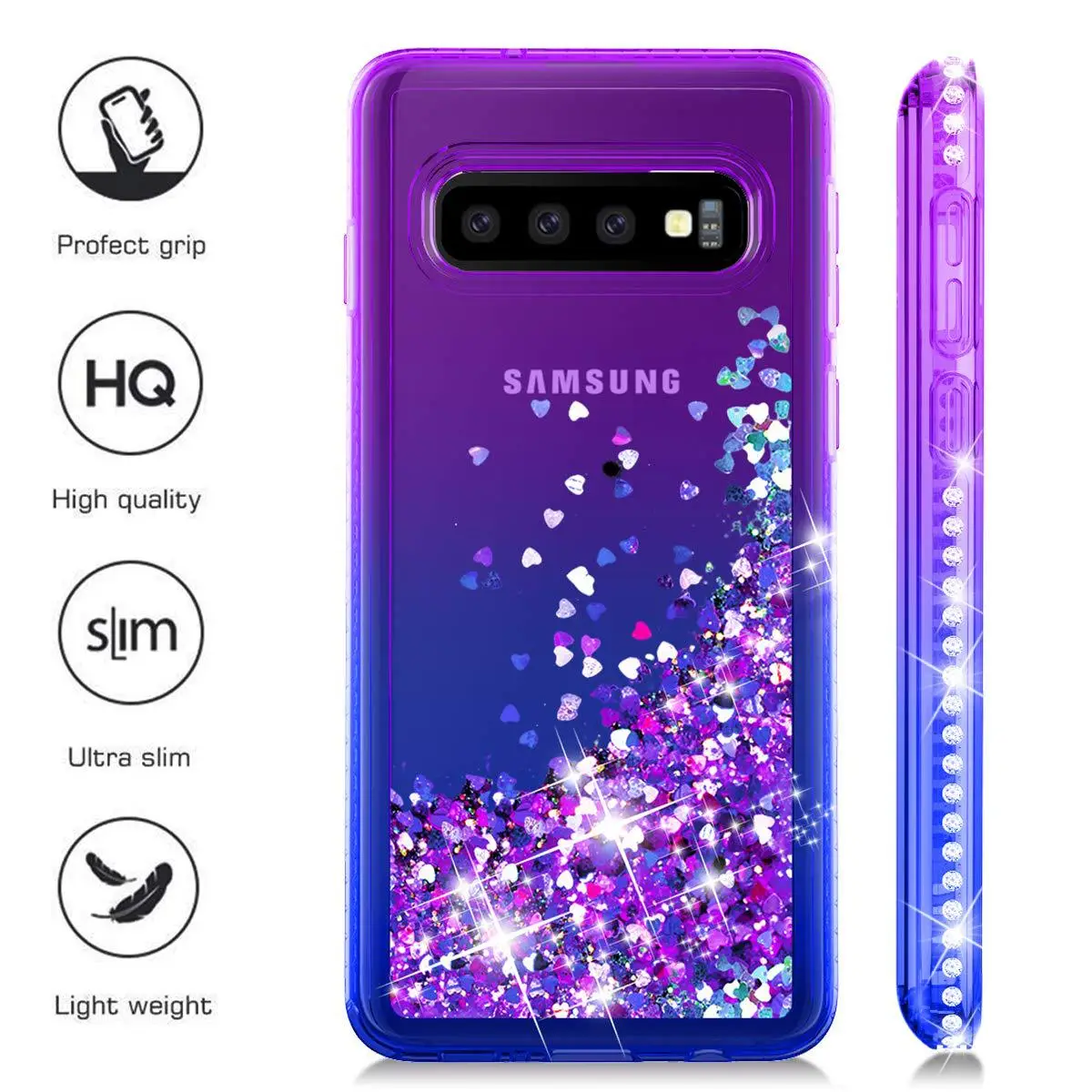 Samsung S24 S23 Ultra S10 Plus Mobile Phone Case with Gradient Quicksand Anti-Fall Protection — feature 4