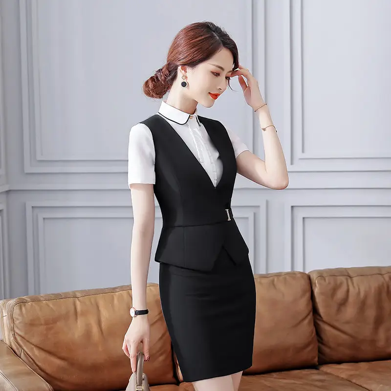 Women's Black Business Suit Vest Summer Work Vest - Image 6