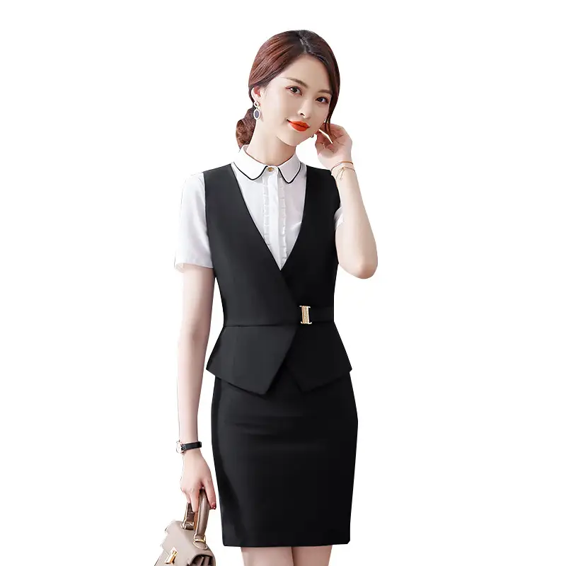Women's Black Business Suit Vest Summer Work Vest - Image 11
