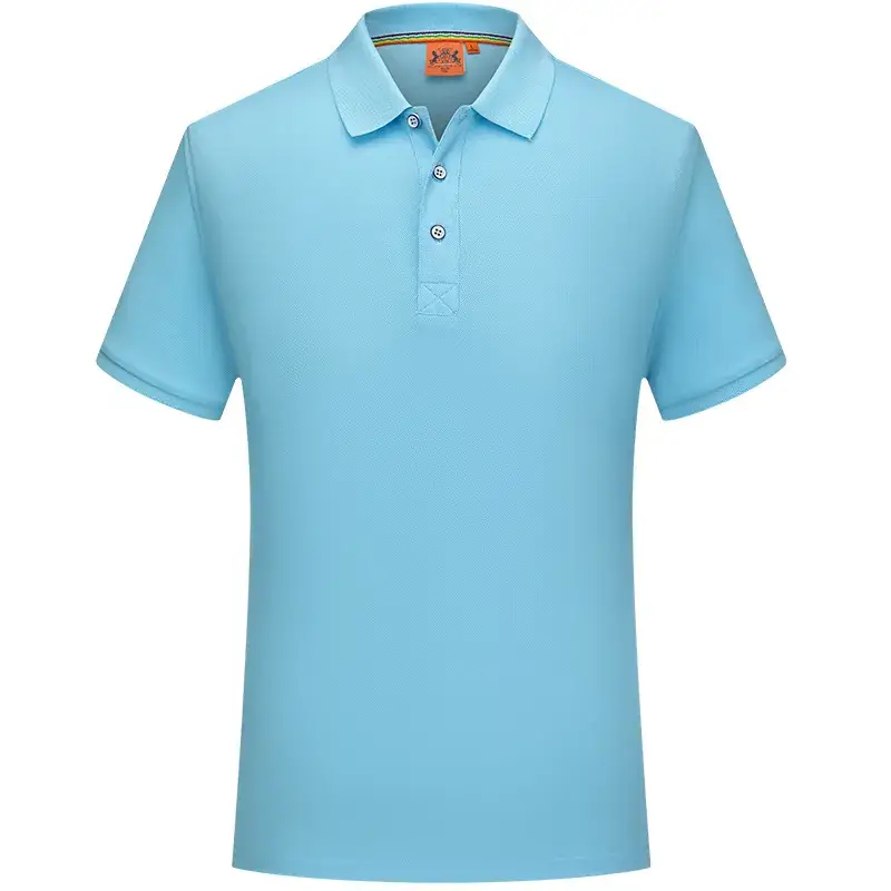 Blue Men's Polo Shirt with Embroidered Logo - Image 5