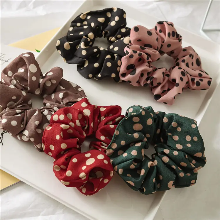 Cross-Border Hair Scrunchies Polka Dot High Elasticity - Image 7