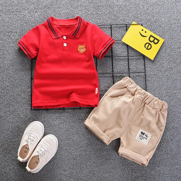 Kids Polo Shirt & Shorts Set Navy Beige 2026 - Image 6