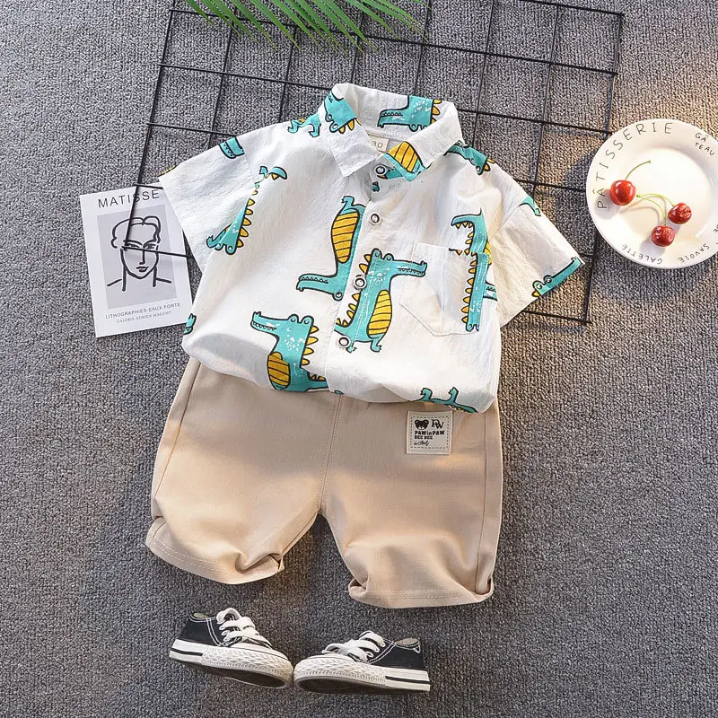 Kids Polo Shirt & Shorts Set Navy Beige 2026 - Image 3