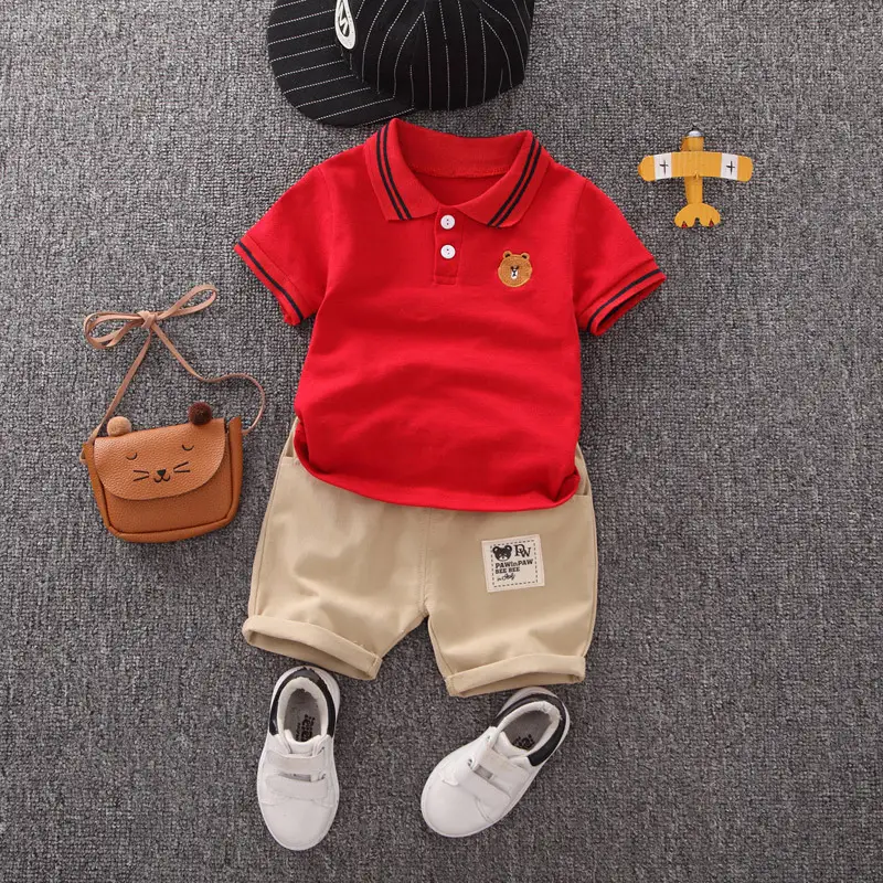 Kids Polo Shirt & Shorts Set Navy Beige 2026 - Image 4