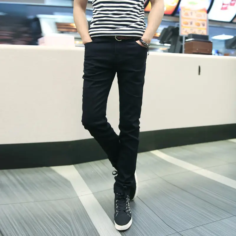 Men Slim Fit Black Pencil Pants Wholesale - Image 5