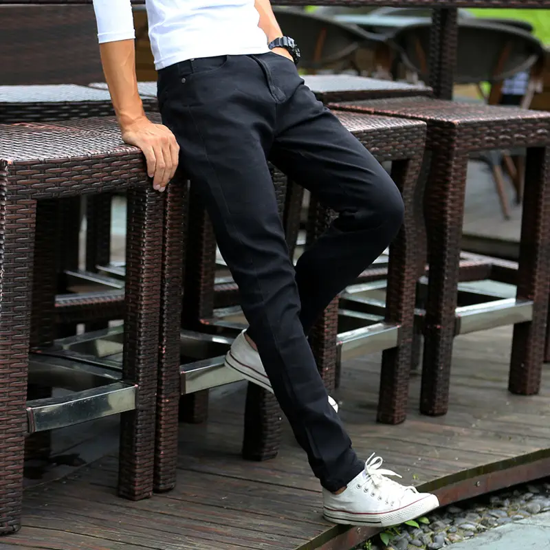 Men Slim Fit Black Pencil Pants Wholesale - Image 6