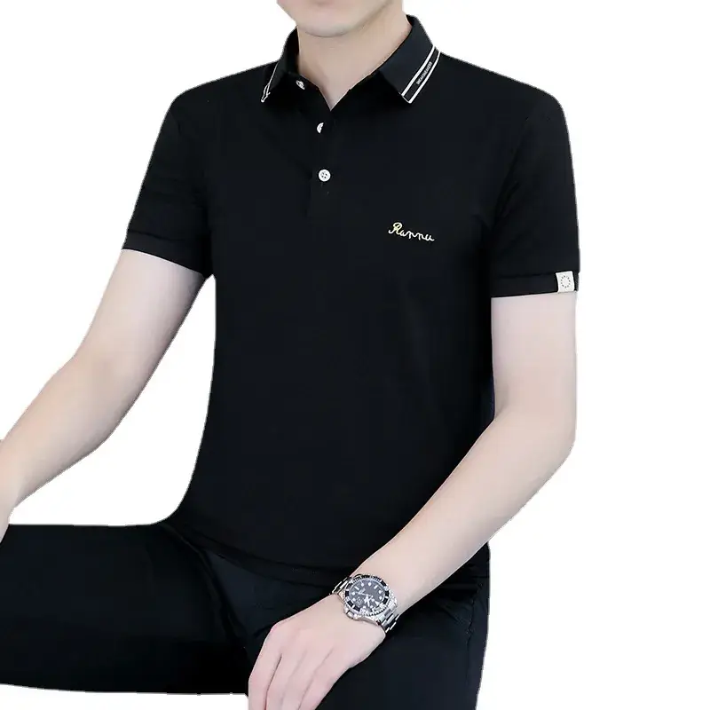 Men's White Polo T-Shirt Short Sleeve Summer Casual