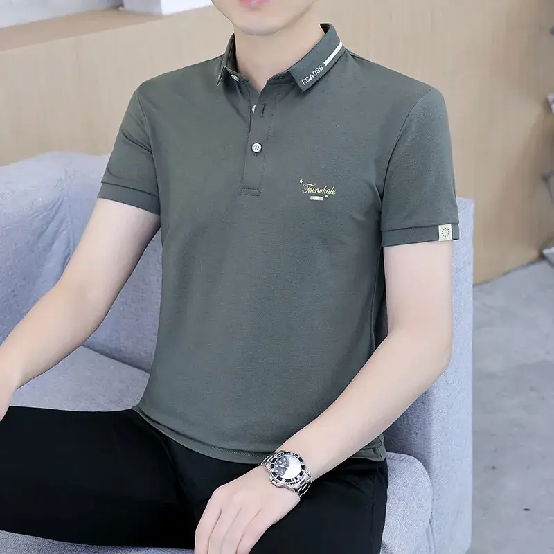 Men's White Polo T-Shirt Short Sleeve Summer Casual