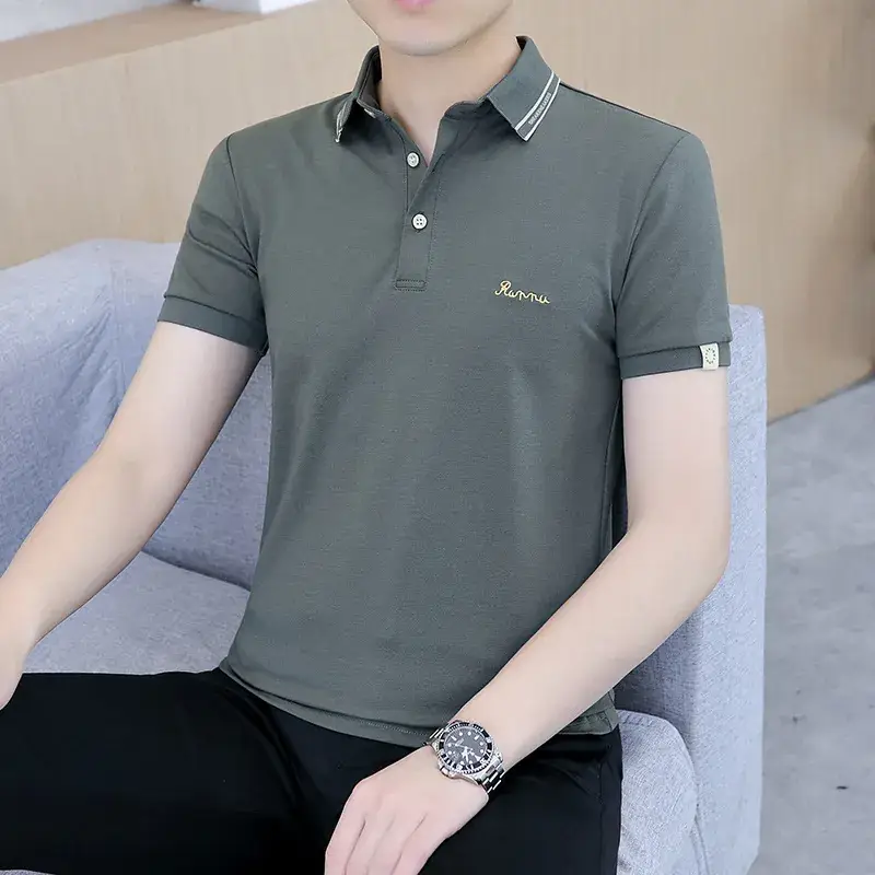 Men's White Polo T-Shirt Short Sleeve Summer Casual