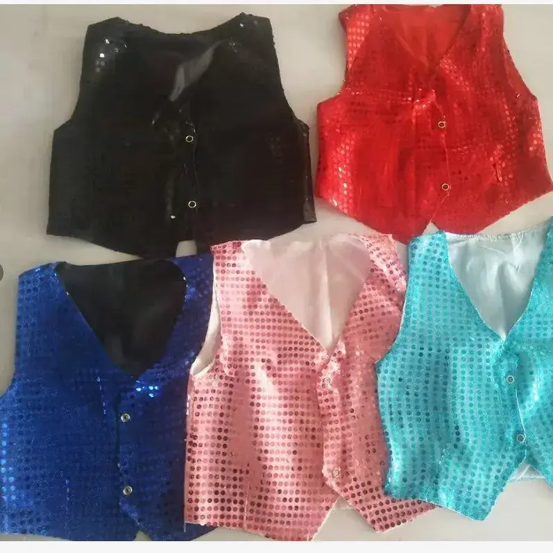 Sequined Hip Hop Vest for Boys Girls Kids Dance Wear - Image 13