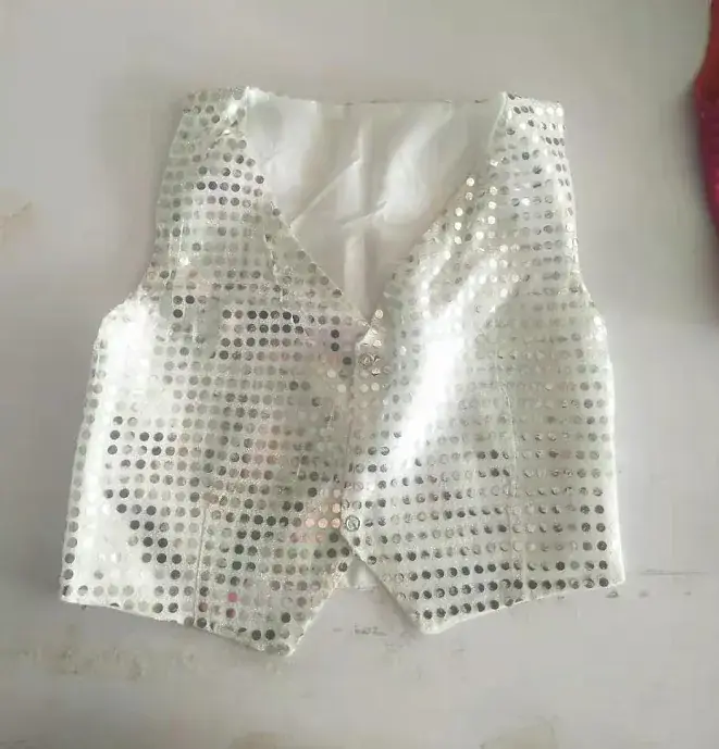 Sequined Hip Hop Vest for Boys Girls Kids Dance Wear - Image 2