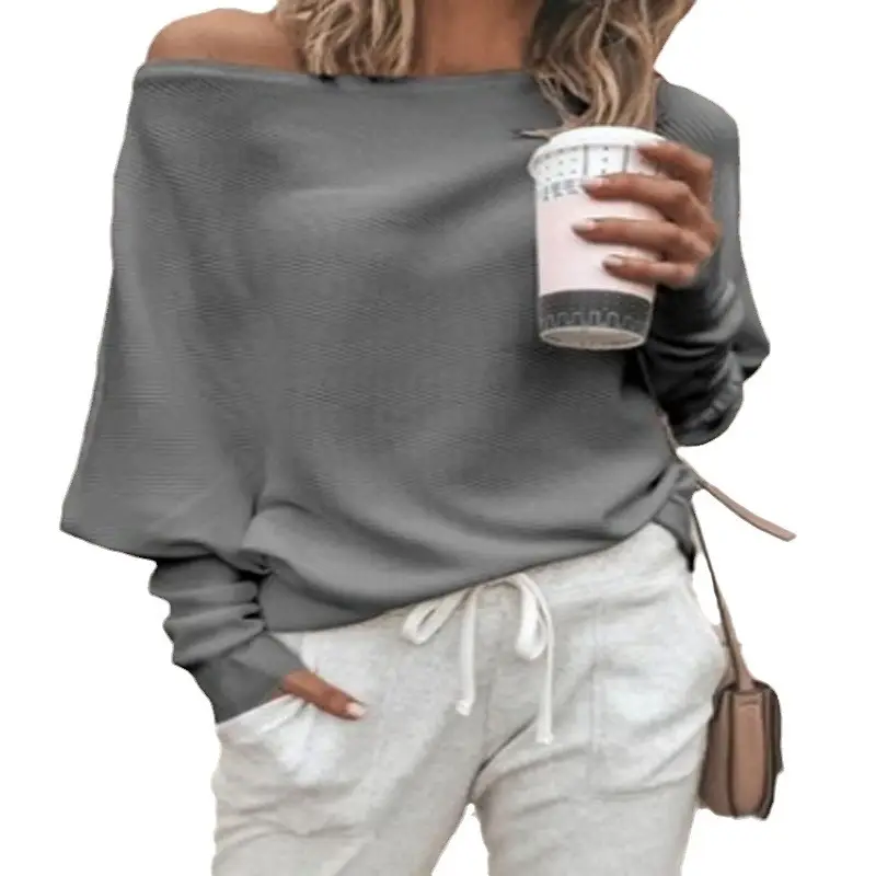 Black Off-Shoulder Knitted Top with Brown Shorts & Bag - Image 10