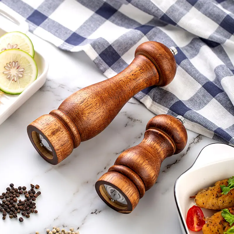 5 Inch Wooden Manual Pepper Grinder Solid Wood - Image 12