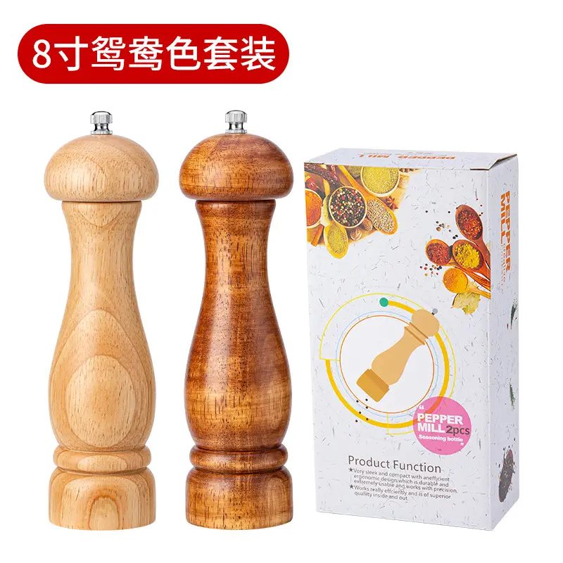 5 Inch Wooden Manual Pepper Grinder Solid Wood - Image 7