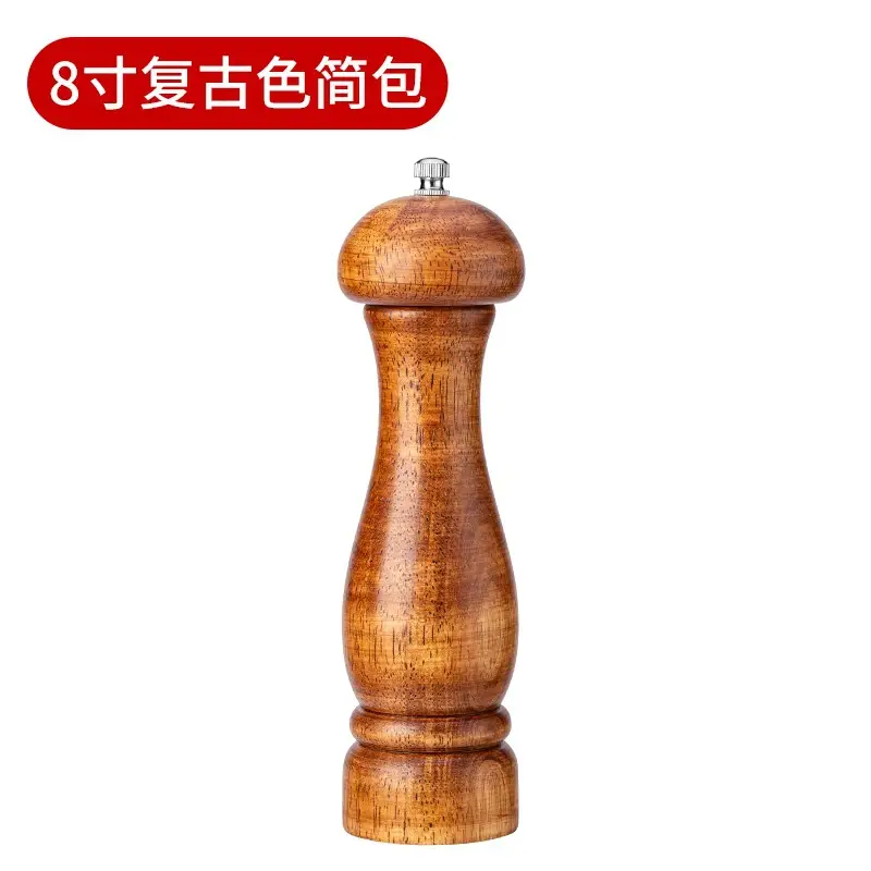 5 Inch Wooden Manual Pepper Grinder Solid Wood - Image 2