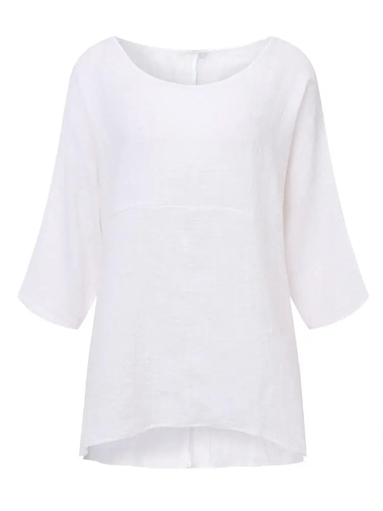 White Cross-Border T-Shirt Large Size Bat Sleeve Women - Image 3