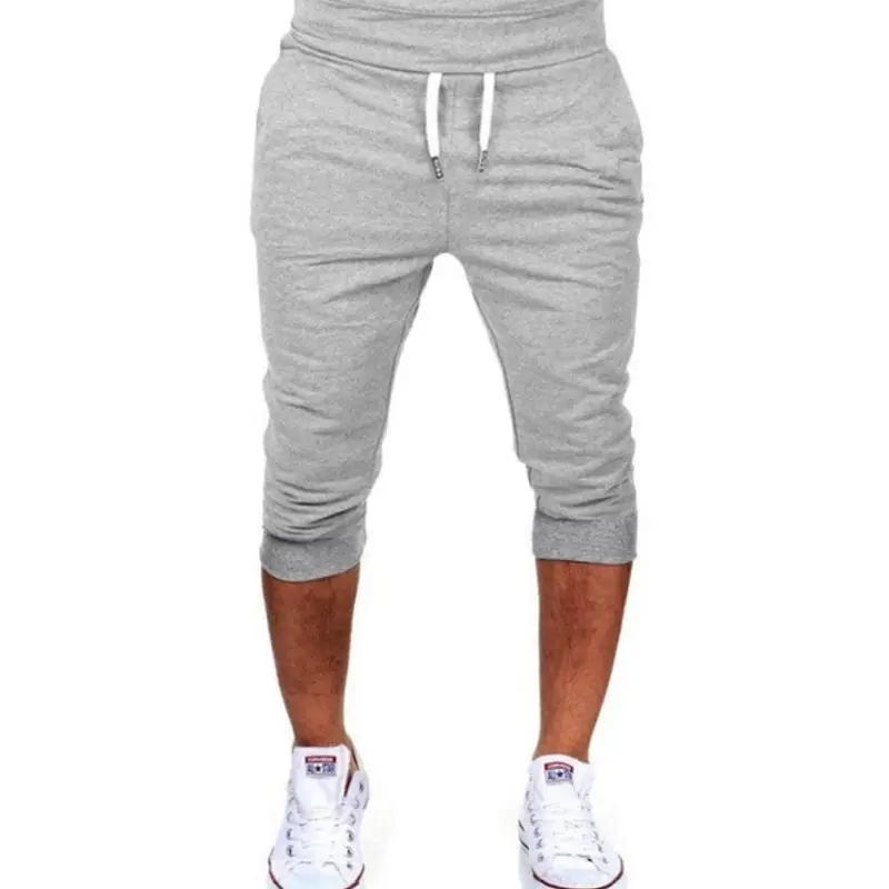 2023 Men's 20 Capri Shorts Black Grey Casual Joggers - Image 2