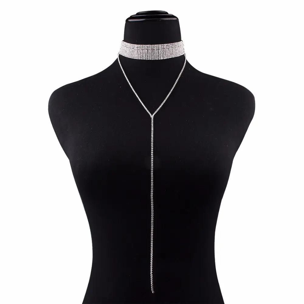 European American Flash Diamond Retro Neckbone Chain Necklace - Image 9