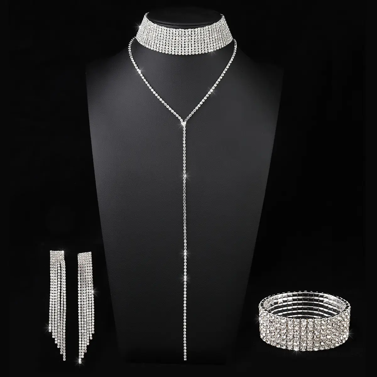 European American Flash Diamond Retro Neckbone Chain Necklace — feature 11