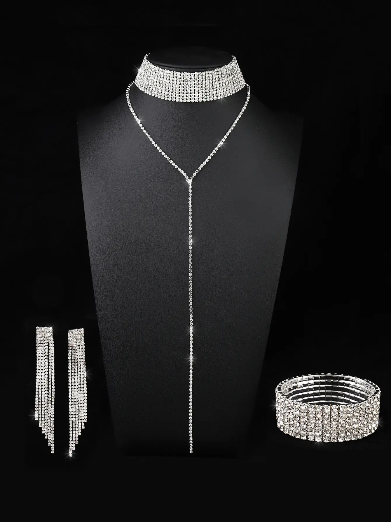 European American Flash Diamond Retro Neckbone Chain Necklace — feature 12