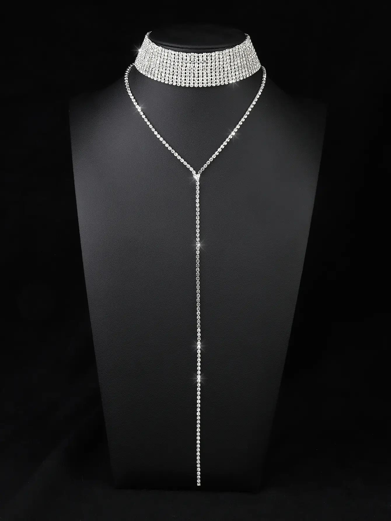 European American Flash Diamond Retro Neckbone Chain Necklace — feature 13