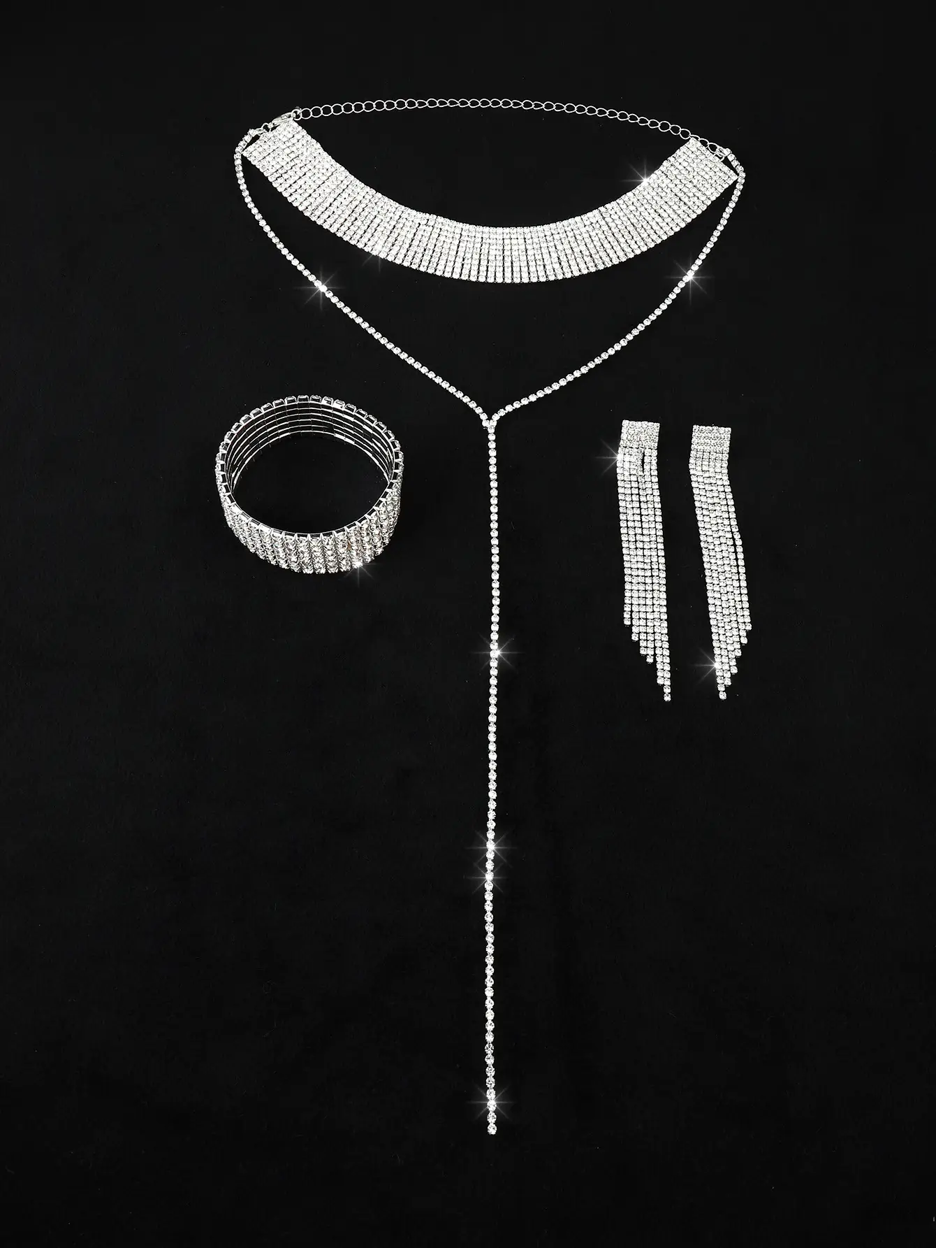 European American Flash Diamond Retro Neckbone Chain Necklace — feature 14
