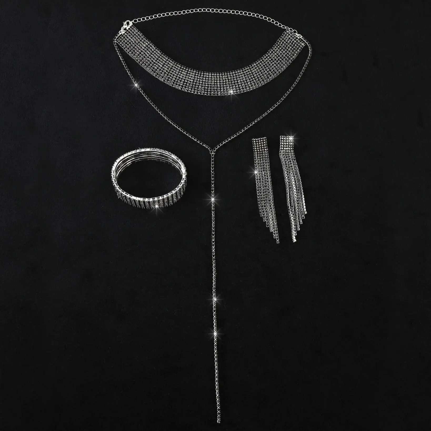 European American Flash Diamond Retro Neckbone Chain Necklace — feature 22