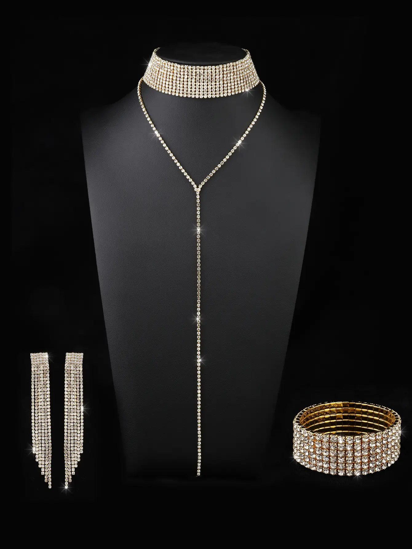 European American Flash Diamond Retro Neckbone Chain Necklace — feature 3