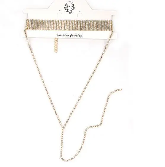 European American Flash Diamond Retro Neckbone Chain Necklace — feature 30
