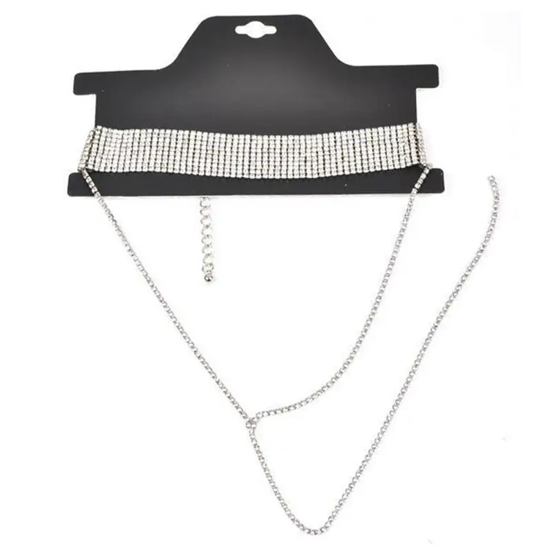 European American Flash Diamond Retro Neckbone Chain Necklace — feature 31