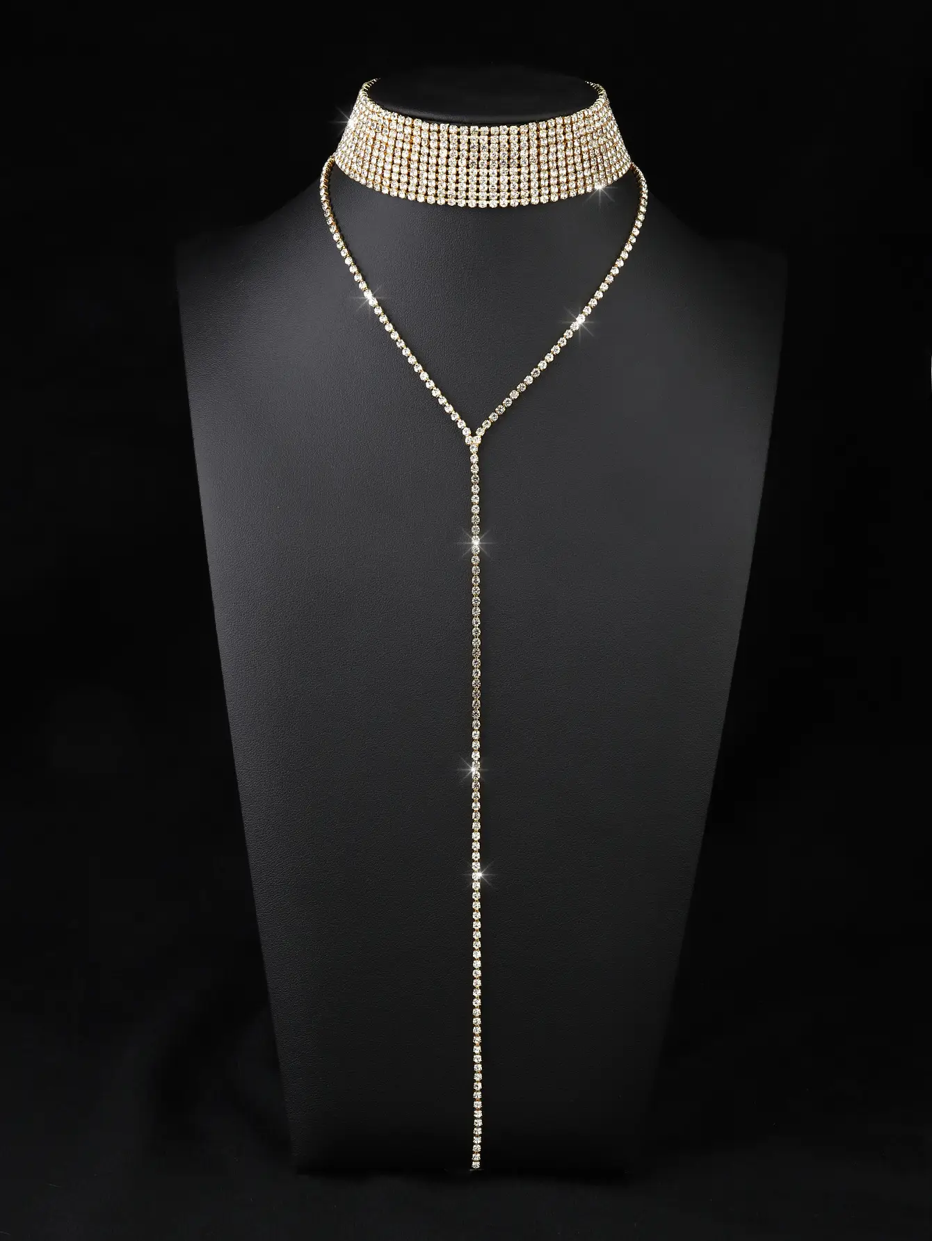 European American Flash Diamond Retro Neckbone Chain Necklace — feature 4