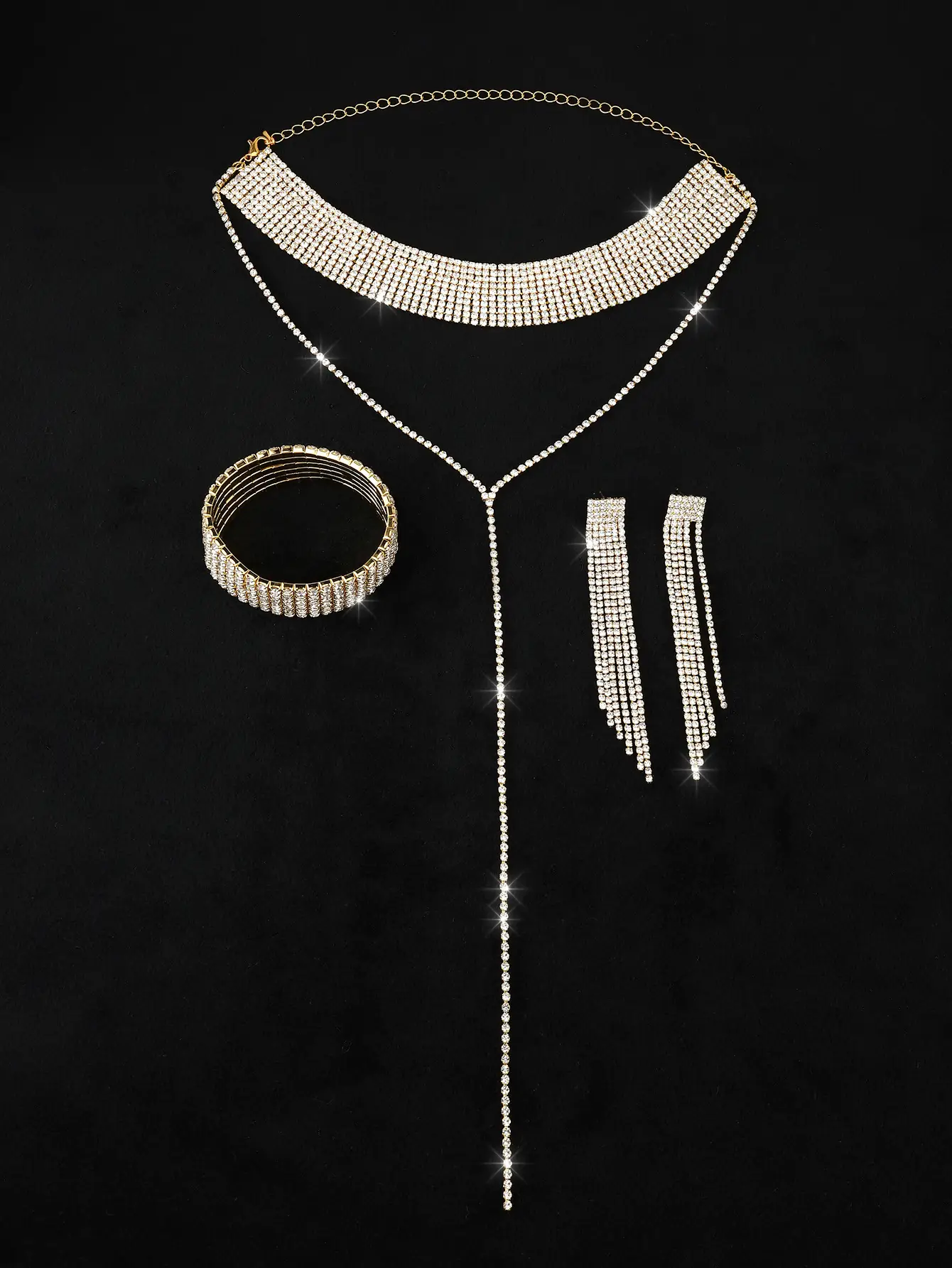 European American Flash Diamond Retro Neckbone Chain Necklace — feature 7